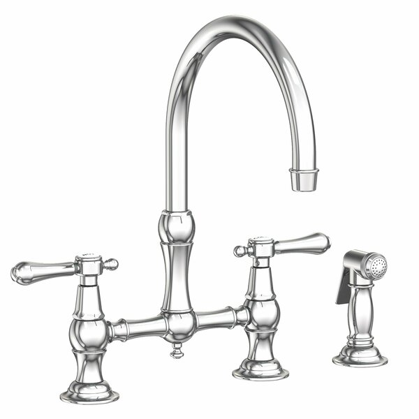 Newport Brass Kitchen Bridge Faucet With Side Spray in Polished Chrome 9458/26